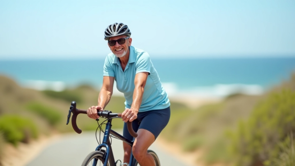 Ciclista disfrutando del recorrido en la ciclovía playera de Isla Verde con vista al océano Atlántico