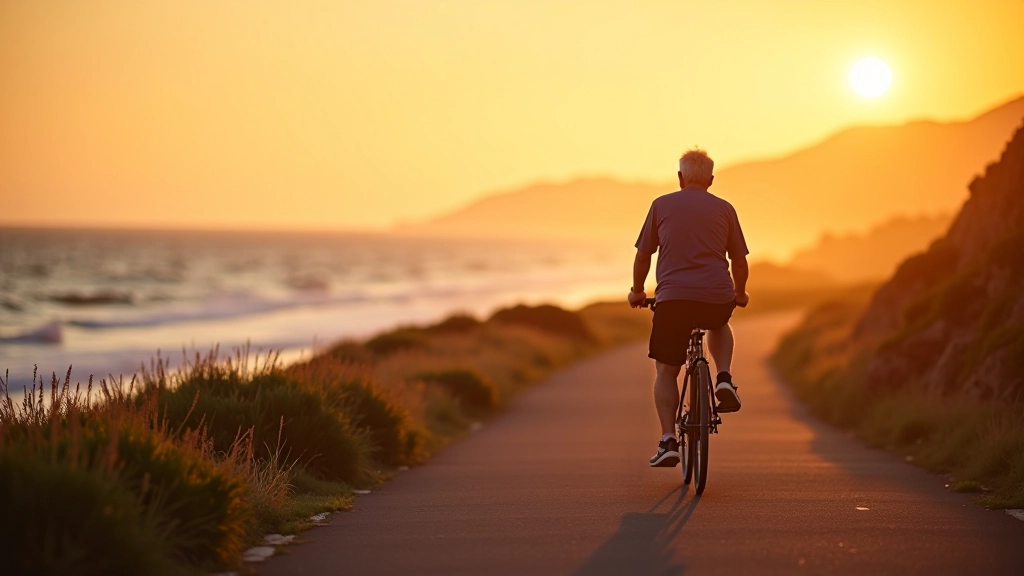 Ciclista en la costa de Isla Verde